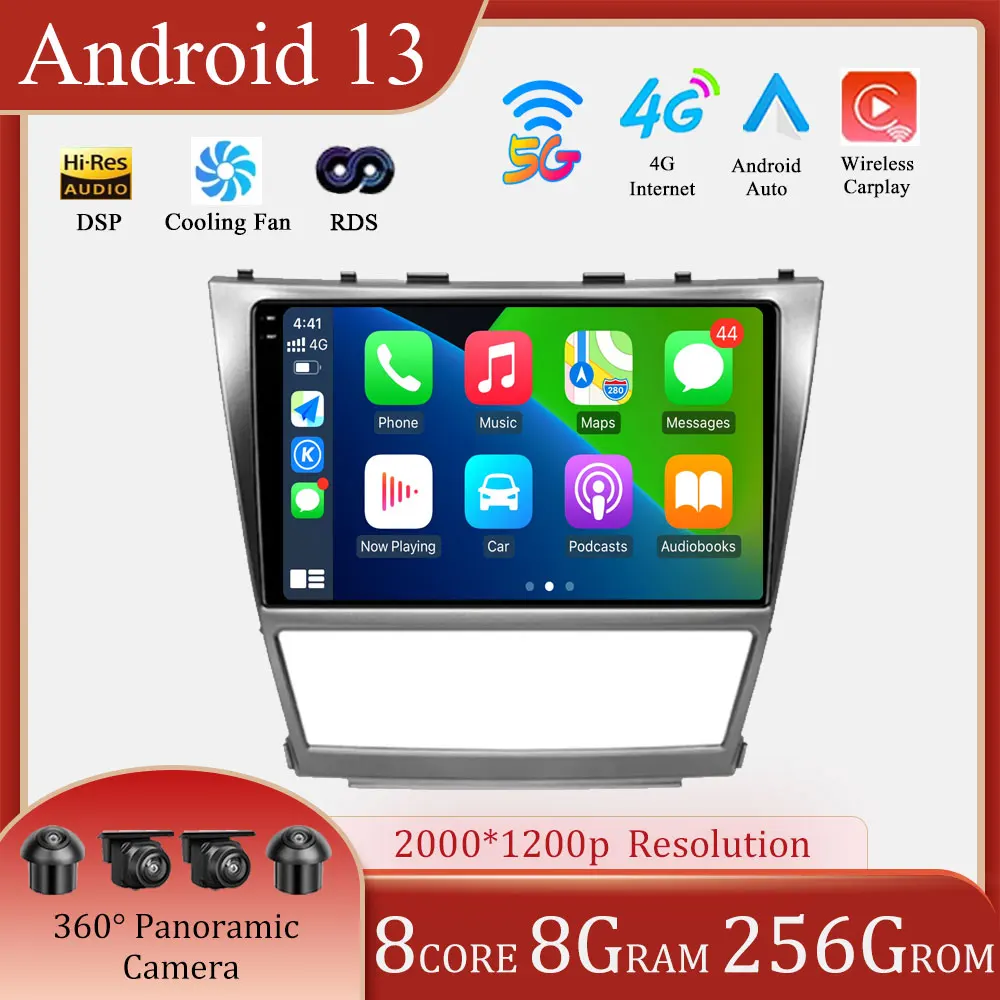 

Android 13 For Toyota Camry 40 2007 - 2011 Car Radio Multimedia Video Player Navigation GPS RDS 4G LTE