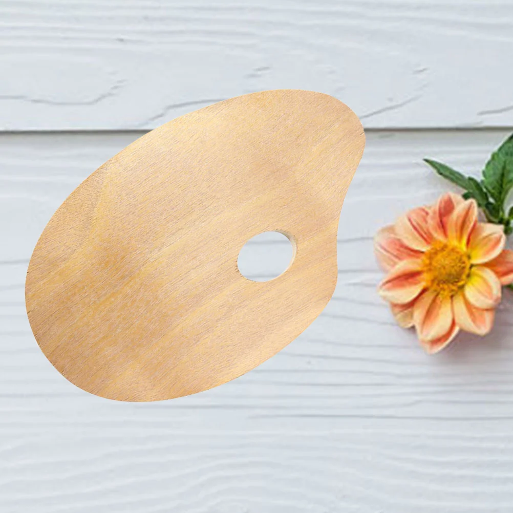 Wooden Oil Painting Palette Professional Supplies Durable Material Smooth Surface Thumb Hole Design Painting Accessories