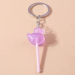 Charming 3D Resin Lollipop Keychain Pendant for Bags and Jewelry Gifts (As picture shows)