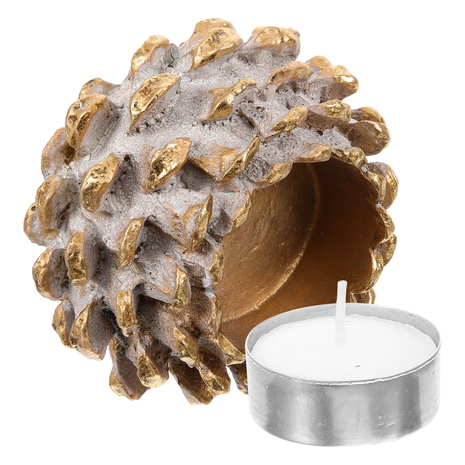 

Christmas Gift Decorate Vintage Stand Pine Cone Holder Resin Desktop Adornment