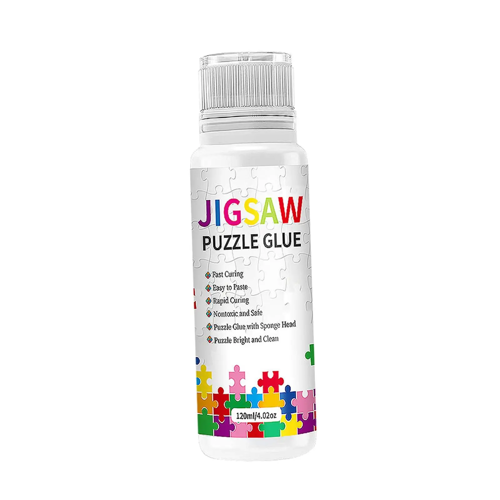 

Jigsaw Puzzle Glue for Paper Wood 120ml Puzzle Glue with Sponge Head Applicator Easy to Apply Quick Drying Jigsaw Saver Glue