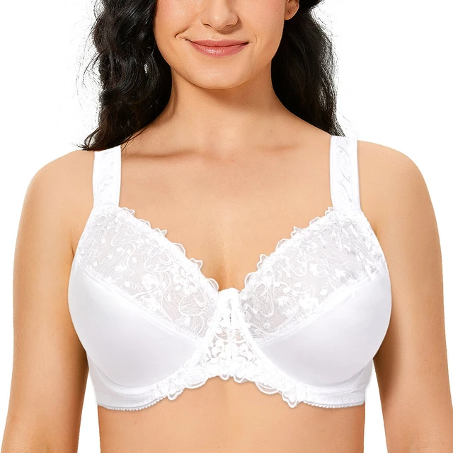 Women's Underwire Lace Bras Sexy Embroidery Underwear Women Plus