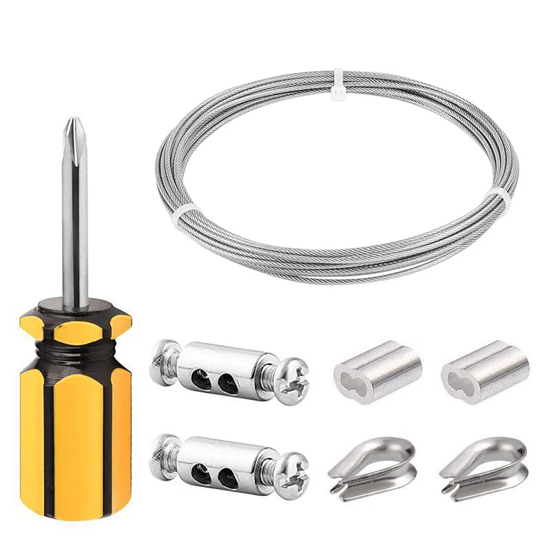 Garden Plant Support Cable Kit 6/10m/20m/30m 2mm Stainless Steel Wire Rope PVC Coated For Climbing Plants Garden Wire Balustrade metal balusters