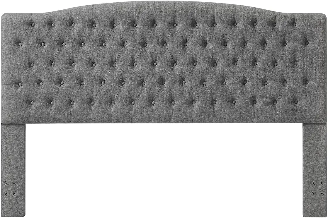 Upholstered Tufted Button Linen Fabric Headboard,Comfortable Fashional Headboard King/CA King Size,Granite