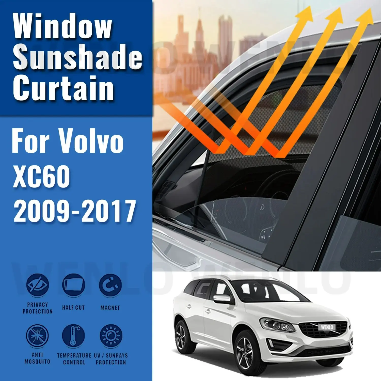 

Магнитный автомобильный солнцезащитный козырек для Volvo XC60 2009-2017 XC 60, переднее ветровое стекло, рамка, занавеска, Детская задняя фотозащита