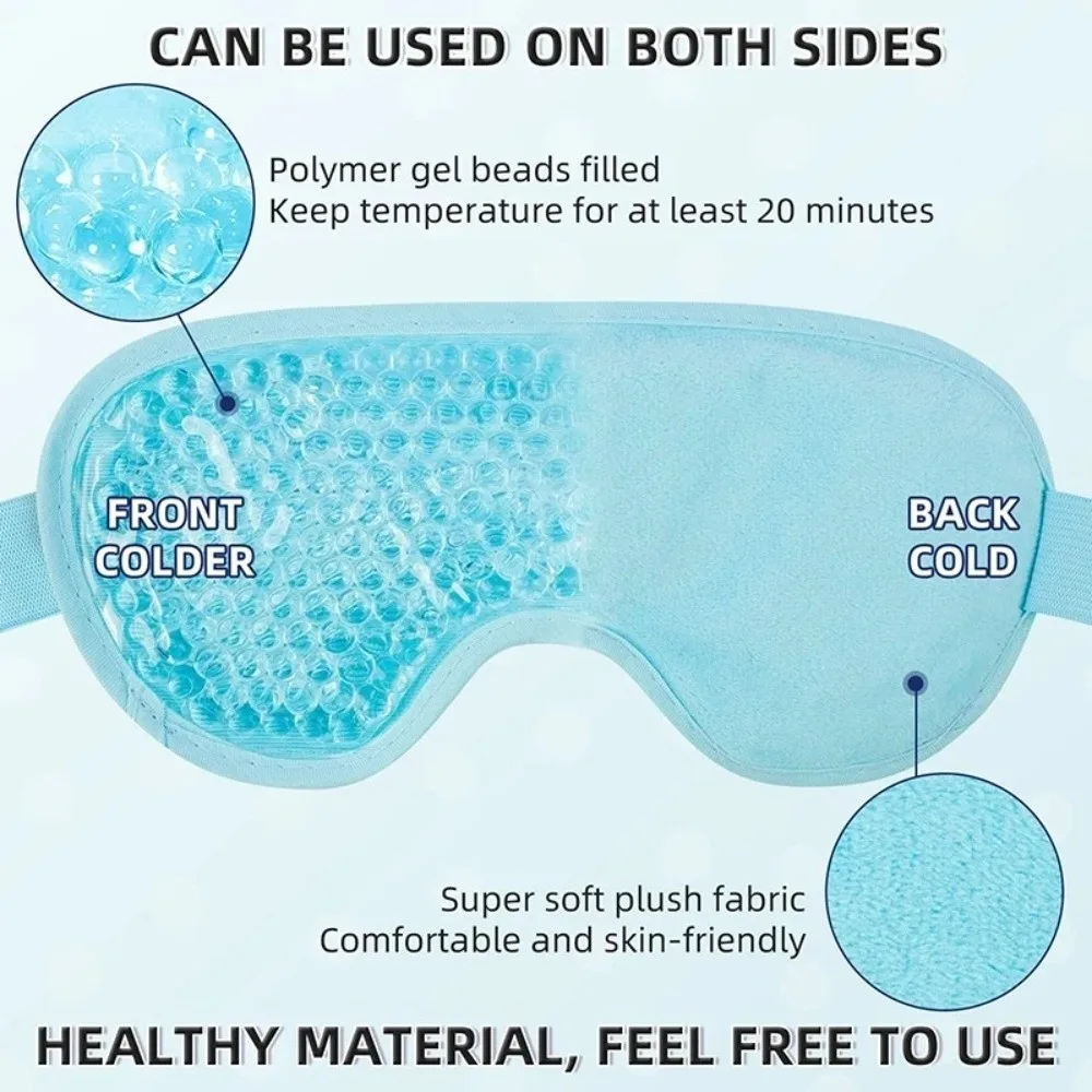 Portable Reusable Gel Eye Mask Soft Compressed Soothing Dual Use Hot Cooling Eye Mask Sleeping Eye Masks Puffy Eyes