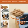 Couch Cup Holder with Sturdy Bamboo Bottom Tray and Anti-Spill Washable Silicone Liner for Eating on Couch or Bed TV-Watching 3