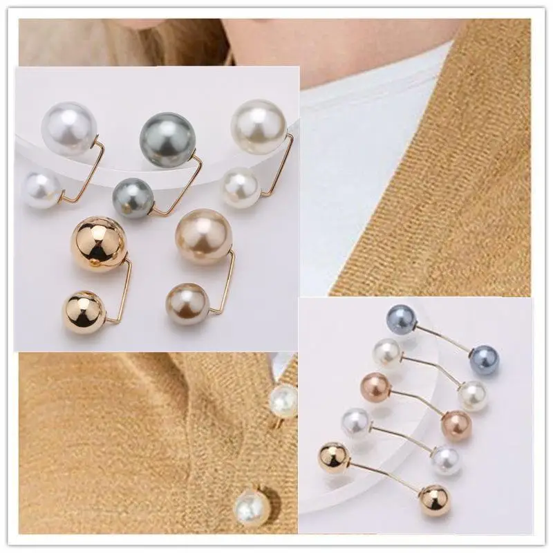 Alloy Brooch Cat Brooches Badge Brooches Metal Pins Art Pins 3pcs Double Pearl Brooch Pins Women Elegant Fixed Safety Brooches Pins For Jeans Waist Button Summer Dress Decoration Pants Clip
