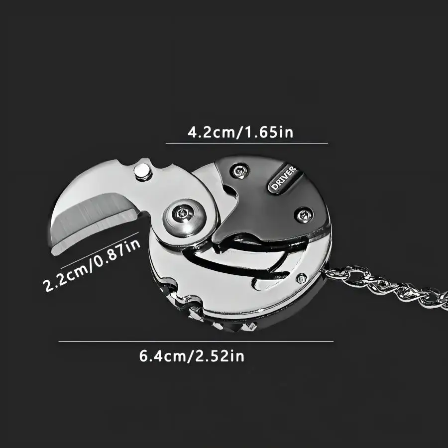 Outdoor Multifunctional Mini Pocket Knives Screwdriver Keychain Tools Coin Round Steel Folding Blade Knife Keyring