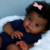 20Inch African American Doll Raven Dark Skin Reborn Baby Finished Newborn With Rooted Hair Handmade Toy Gift For Girls 3