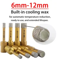 M10 tige de filetage 6-68mm scie cloche pour carrelage de marbre brasé sous vide diamant foret pour granit porcelaine brique foret outil 3