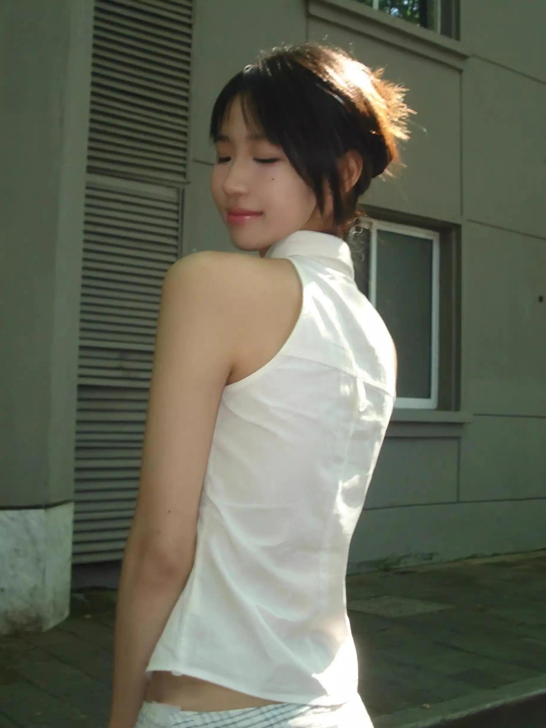 oulder Bared Svel White irt Women's Summer Faion Small Size Age Reduction Vest Top Waist Inward irt Casual Sle