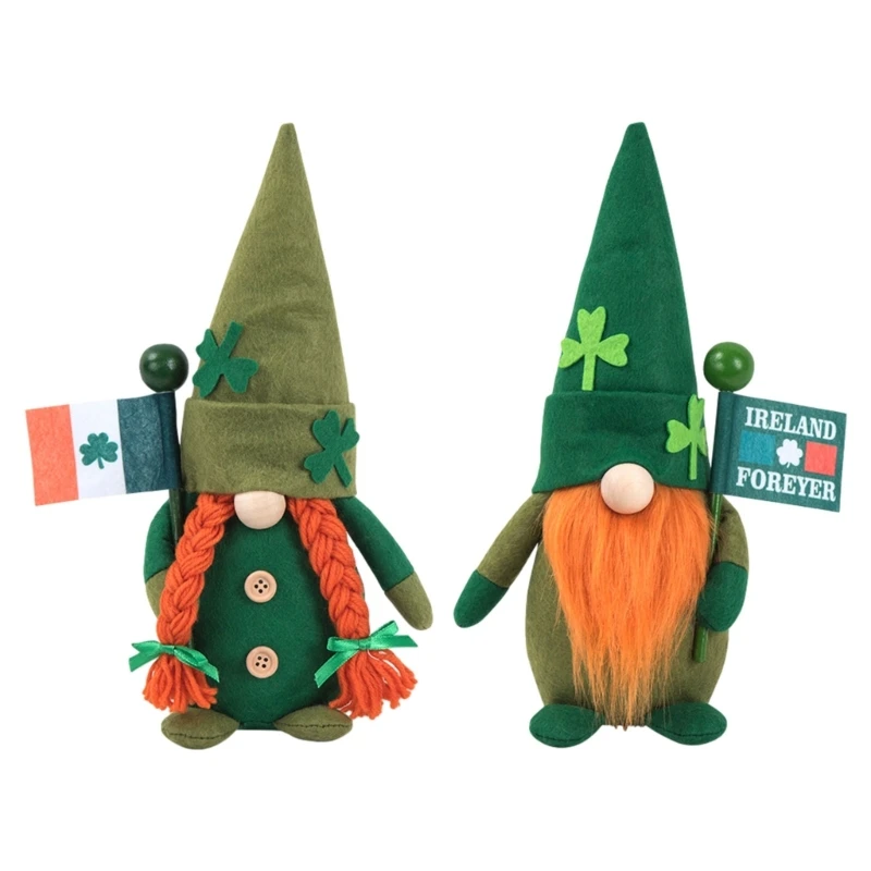 

День Святого Патрика Украшения Гномов Ирландские Гномы Зеленый Клевер Безликая Кукла Шведская