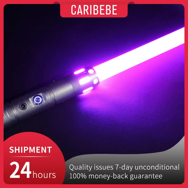CARIBEBE 광선검 10 세트, 음향 효과 RGB 15 색 모드 FX 듀얼 LED 광선검 금속 손잡이 USB 충전