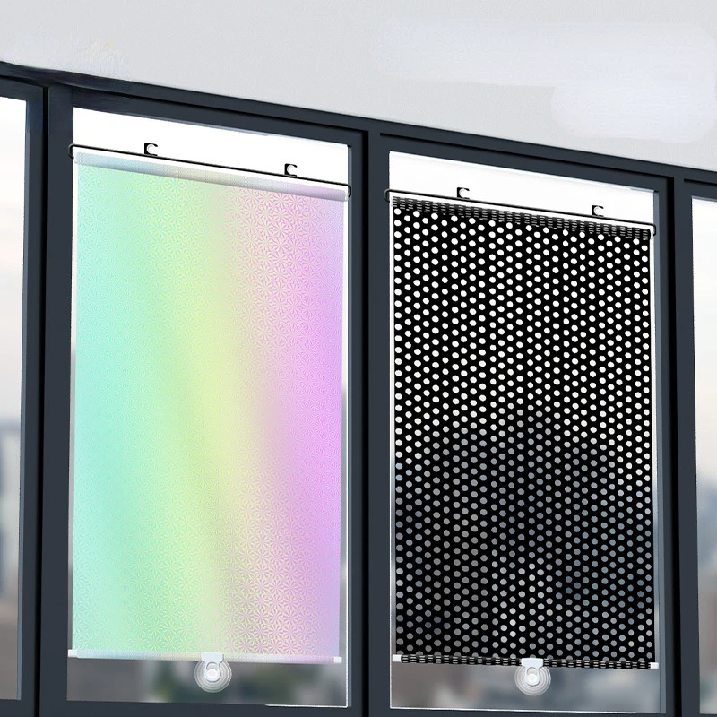 Automatic Retractable Sunshade Home Curtain Sunscreen Heat Insulation Free Punch Blackout Roller Shutter Office Privacy