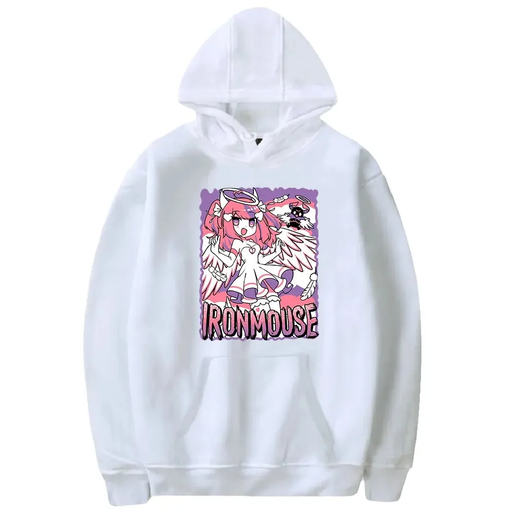 Ironmouse Hoodie Mulheres Homens Manga Longa Pullover Moletons Com Capuz Unisex Casual Streetwear Moda Roupas 2024