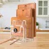 Chopping Board Organizer Kitchen Countertop Drain Storage Shelf Pot Pan Lid Holder Rack for Cabins Apartments Bakeware Home Rvs 6