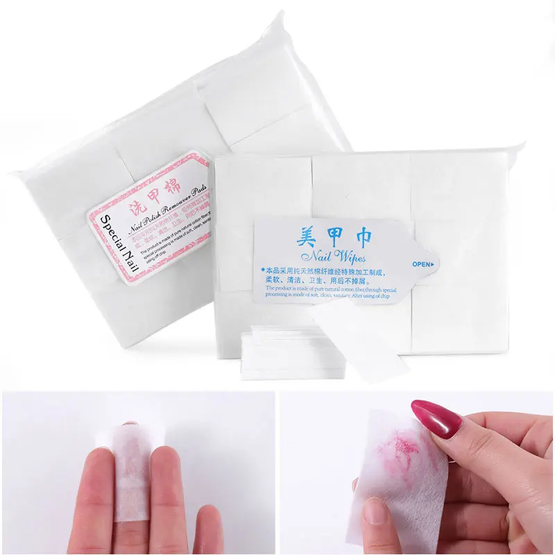 Nail Polish Remover Cotton Wipes Nail Tips 100% Lint-Free Polish Remover Cotton Wipe Gel Clean Cottons Manicure Tool 1 Pack