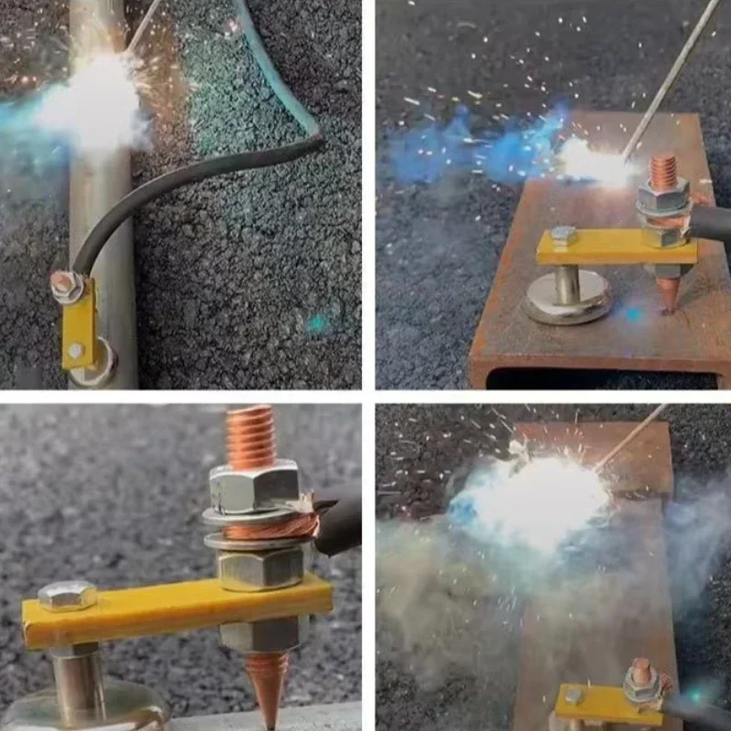 1PCS Magnetic Welding Ground Clamp Single Strong Magnet With Wire End Welding Head Sheet Metal Repair Machine Hitching Iron