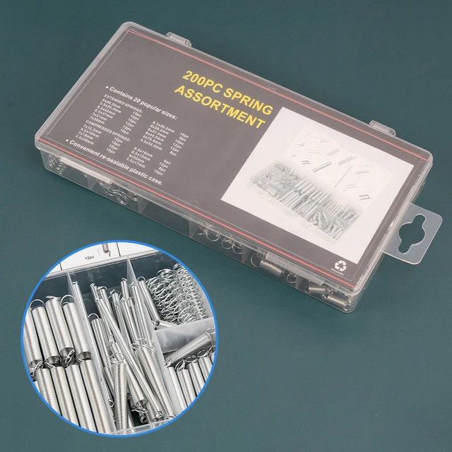 200Pcs/set Spring Assortment Kit 20 Sizes Galvanized Steel Compression Springs Mechanical Extension Springs Set for Home Repairs 3