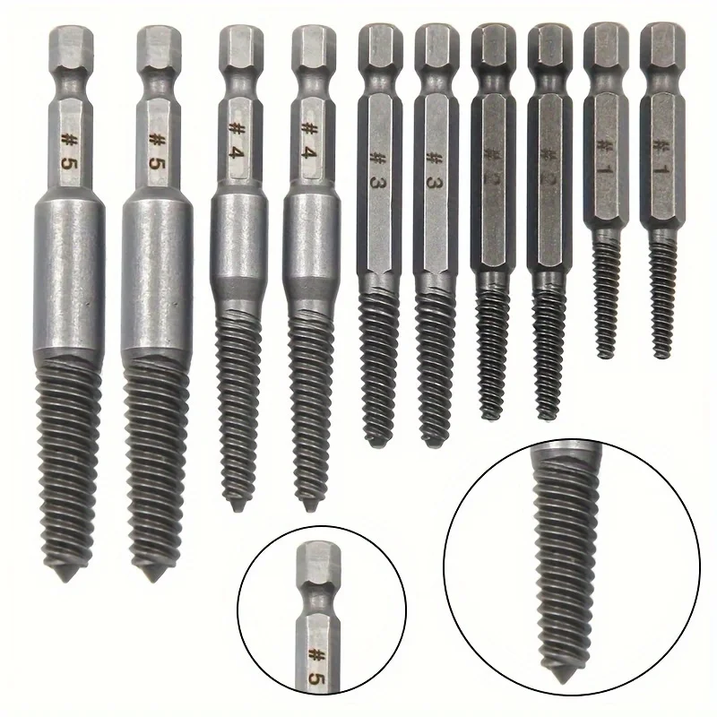 10pc Hexagonal Shank Broken Head Screw Extractor Screw Broken Head Screwdriver for Taking out Electric Drill Tool Set 10pc Hexagonal Shank Broken Head Screw Extractor Screw Broken Head Screwdriver for Taking out Electric Drill Tool Set