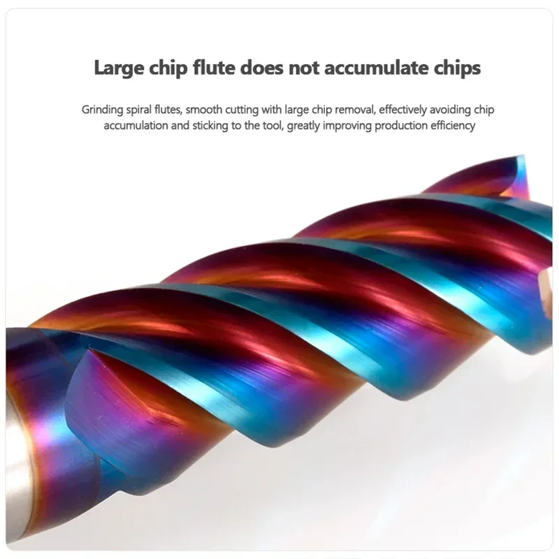 Milling Cutter 4 Flute HRC65 EndMills 1~20MM Shank Metal Key Seat Face Router Bit Carbide Tungsten
