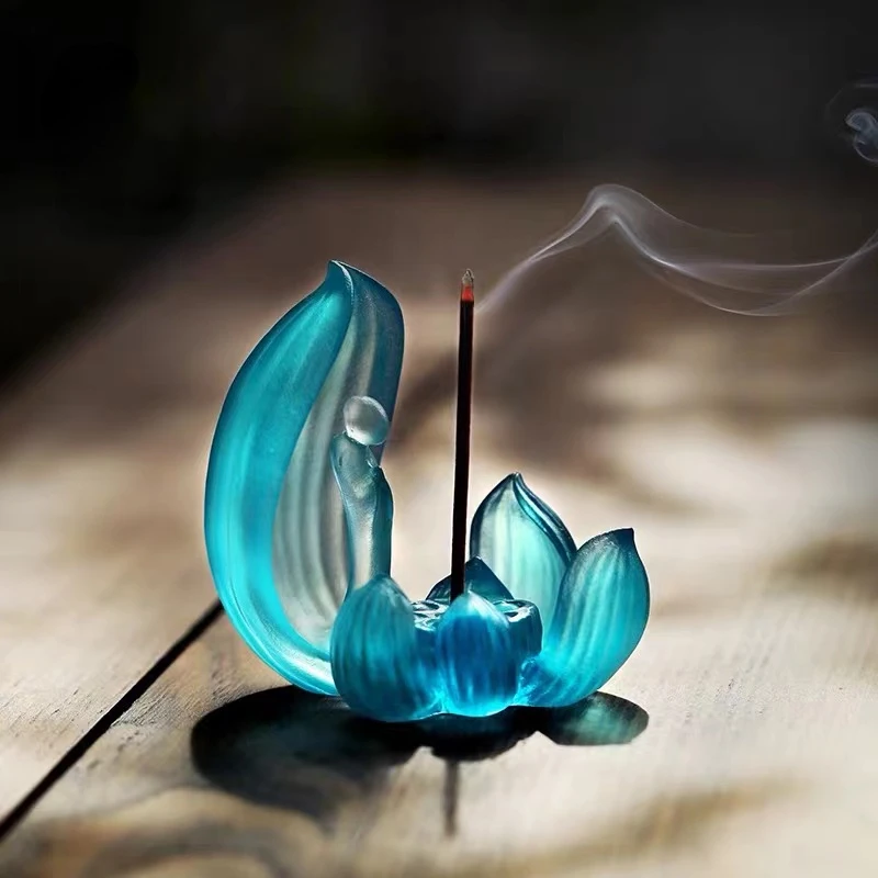 

Горелка для благовоний в виде лотоса Tea Zen предметы интерьера, украшенные старинным Стеклянным Столом, драгоценные благовония