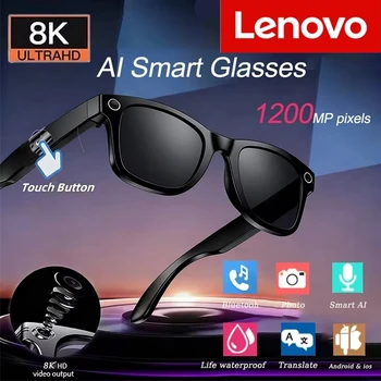 Lenovo AI Smart SunGlasses ChatGpt Bluetooth Touch Sport Sunglasses 800mp Camera Bluetooth Calling Music Player For iPhone NEW 1
