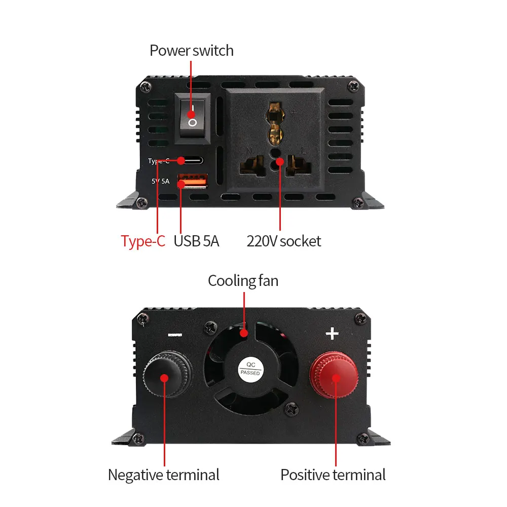 6kw 12v 24v 110v 220v 자동차 인버터 태양 광 홈 전력 변환기 디지털 디스플레이 USB 충전 AC 범용 미국 EU 소켓 플러그