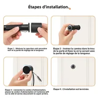 Caméra de visionneuse de porte WiFi 3MP HD 2.4G/5G, œil de porte vidéo avec détection de mouvement et audio bidirectionnel, Tuya Smart Life pour la sécurité à domicile 6