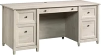 Sauder Edge Water Executive Desk, L: 65.12" x W: 29.53" x H: 29.37", Chalked Chestnut 1