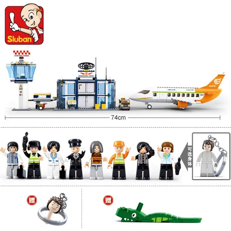 Sluban 0367 Building blocks International airport boy small particle piecing and assembling toys building block toys building block toy building block kits