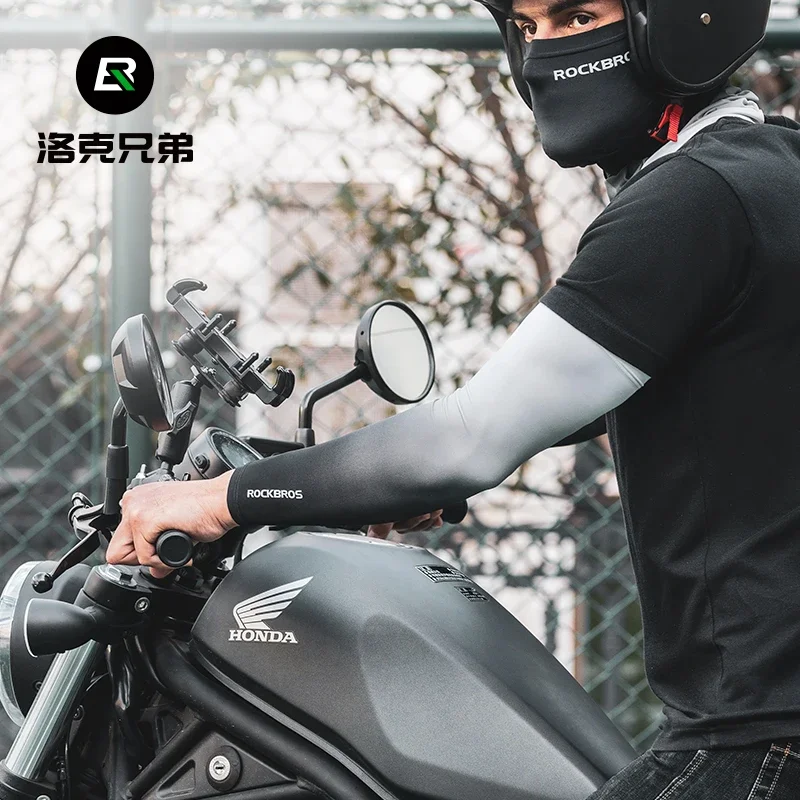 ROCKBROS Arm Sleeves Ice Silk Sports Cycling Arm Sleeves Cover Sun UV Protection Breathable Outdoor Running Fitness Equipment sun protection arm sleeves,arm sleeves,cooling arm sleeves
