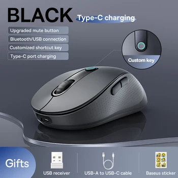 【New Upgrade】Baseus Rechargeable Wireless Mouse Type-C Charging Bluetooth 5.2 4000 DPI Computer Laptop Mute Mice Ergonomic Mouse 10