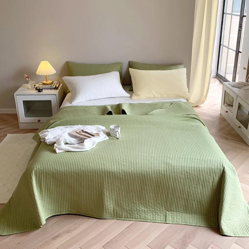 Cotton Bedspread Solid Color Quilt Double Bed Covers sofa blanket Bed Linen Quilted Bedspread cubre cama printed bedspread