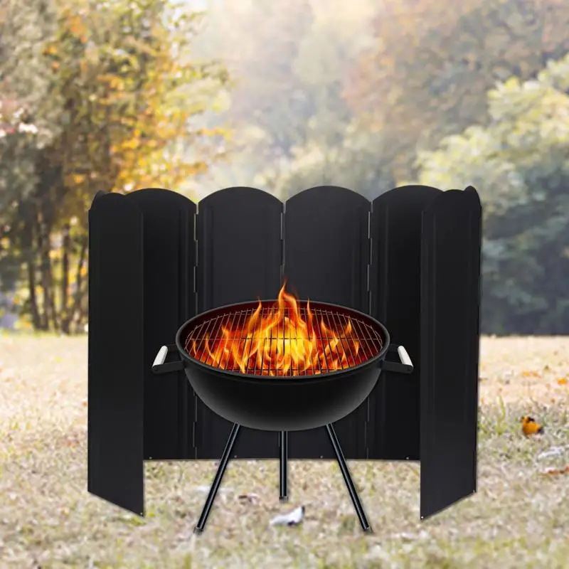 

8 Plates Windproof Outdoor Cooking Gas Stoves Burner Windscreen Folding Camping Stove Windshield Aluminum Alloy Wind Shield