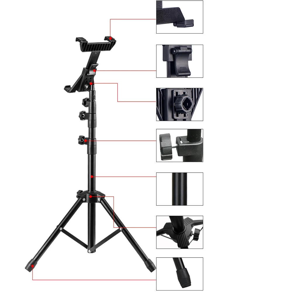 Piso Tripé Tablet Stand Suporte de Montagem do Telefone Universal para Ipad Air Pro Mini Xiaomi Lenovo Huawei Pad Tab a 11 - Imagem 6