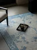 Chinese Retro Living Room Large Area Carpet Ethnic Style Bedroom Carpet Blue Floral Home Rug Soft Non-slip Machine Washable Rugs 2