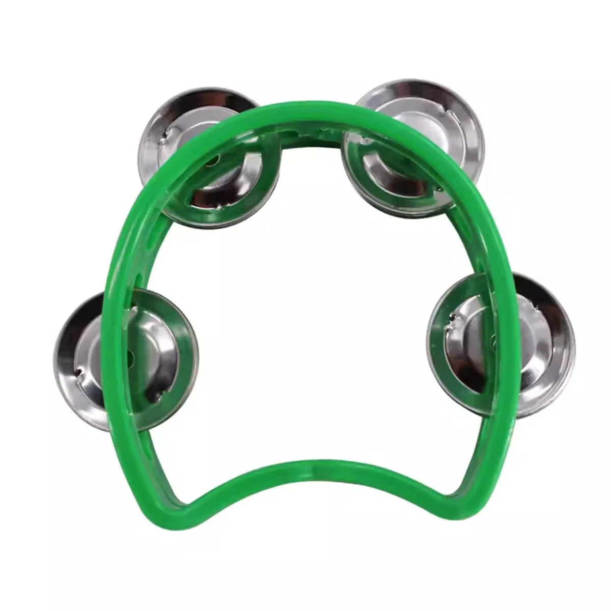 Hand Held Tambourine Metal Bells Plastic Rattle Percussion Musical Instrument Toys 10cm Diameter