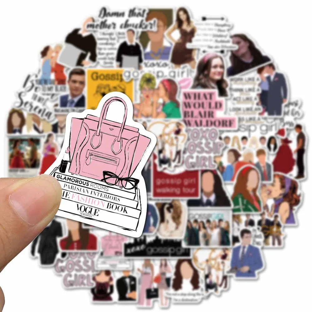 50 Stücke Gossip Girl TV Show Graffiti Aufkleber Für Möbel Wand Schreibtisch DIY Stuhl Kofferraum Computer Aufkleber TV Motorrad – Detail 2