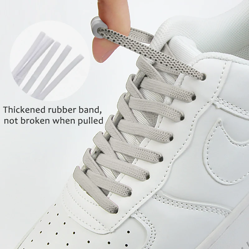 Elastic Shoelaces Metal Lock No Tie For Kids and Adult Sneakers One Size Fits All Shoes