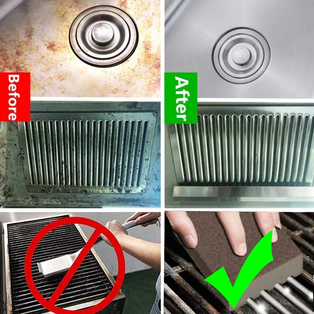 2/4/6/8 db Grilltisztító Tégla Blokk Grillezés Kőműves Kől Bbq Állványok Foltok Kiterelő Konyha Rozsda Eltávolító Szerszámok - Image 4