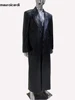 Mauroicardi Spring Autumn Maxi Black Crocodile Print Pu Leather Trench Coat Men Single Breasted Luxury Designer European Fashion 1