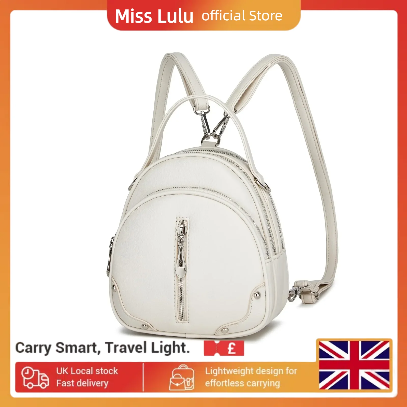 Miss Lulu Women's Waterproof Backpack Lightweight PU Leather
