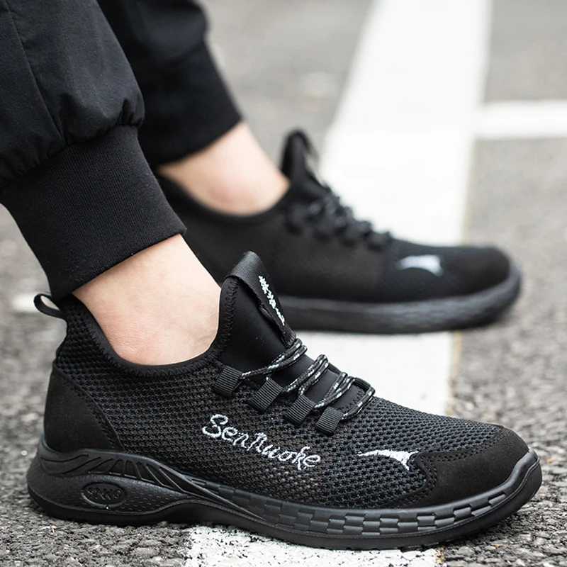 

Кроссовки мужские со стальным носком, Повседневная защитная обувь, дышащие, для летнего сезона