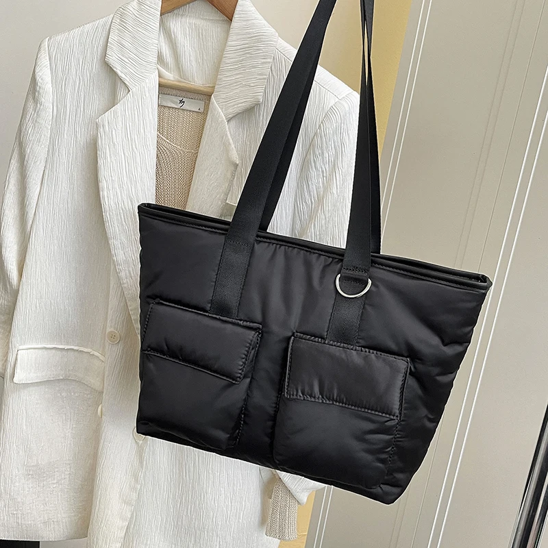 Wasserdichte Armee Grün Nylon Schulter Tasche Frauen Casual Große Kapazität Stoff Einkaufstasche Weiblichen Koreanischen Stil Y2k Trend Handtasche – Detail 10
