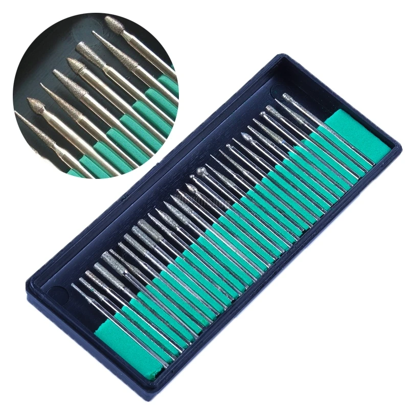 

30Pcs/Box 2.35mm Dental Diamond Burs For Millers Tooth Drill Jewelers Rotary Diamond Burs Millers Tooth