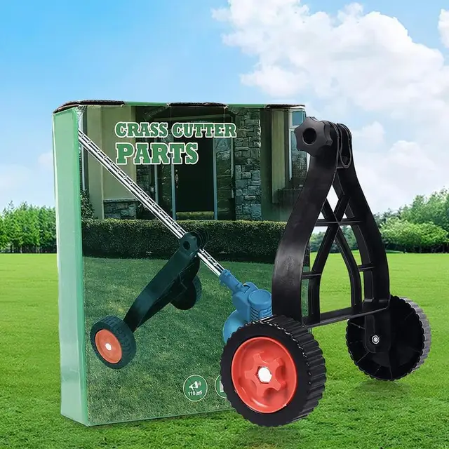 String Trimmer Support Wheels Auxiliary Wheels Lawnmower Wheel Brush Cutter Wheel Mower Attachment Adjustable Grass Cutting 5