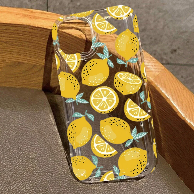 Summer Fruit Lemon Flower Clear Silicone Phone Case Cover