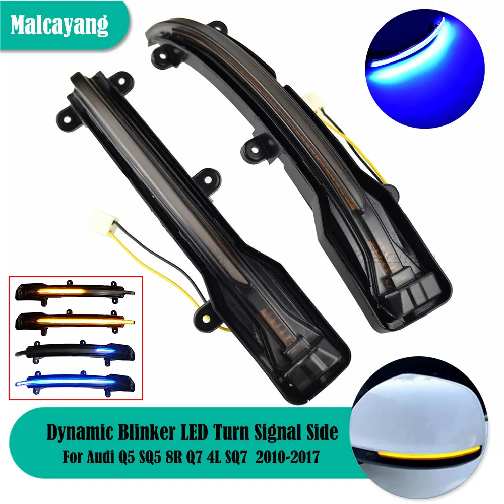2X Led Dynamic Blinker Indicatore Di Direzione Sequenziale Side Mirror Indicatore Luminoso Per Audi Q5 Sq5 8R 2010-2017 Q7 4L Sq7